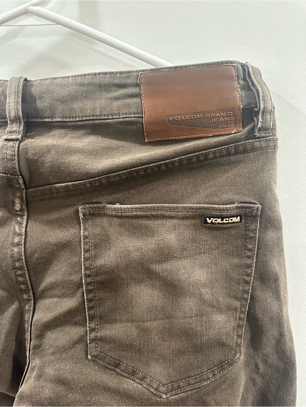 Volcom Vorta Slim Straight Jeans Earth Tone Grey Brown Size 30